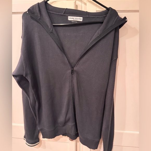 Stone Island Dark Gray Zip-Up Hoodie - Picture 1 of 7
